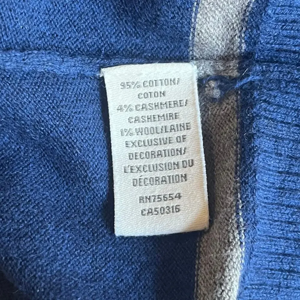 VTG Y2K Abercrombie & Fitch Bradley Muscle Sweater Blue Stripe L Cotton Cashmere